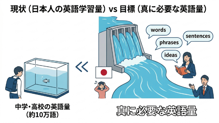日本人の英語学習量は足りていない